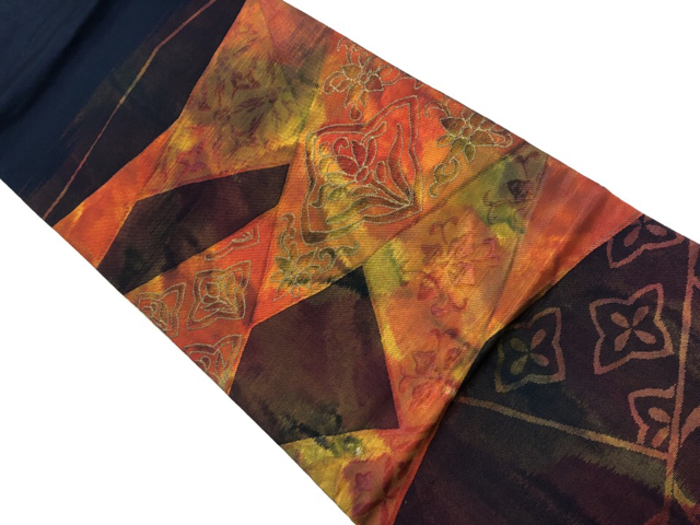 リサイクル　花唐草模様織出し名古屋帯